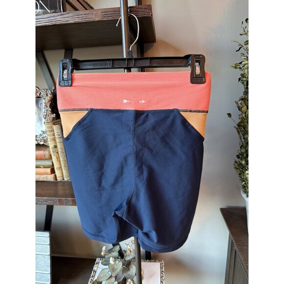 THE UPSIDE Shakti Spin Biker Short Navy Orange Womens Size Small - Picture 7 of 9